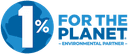 1% for the Planet logo in blue